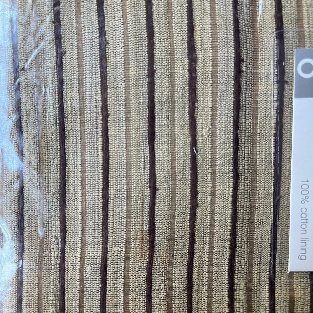 NWT Crate and Barrel Set of Two Sundari Silk w/Cotton Lined Rod Pocket Curtains